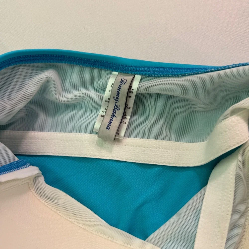 Tommy Bahama Womens Turquoise Ruched One Piece Swimsuit TSW31024P Size 10